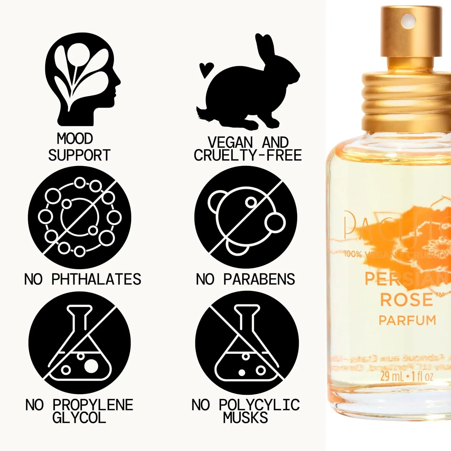 Pacifica Beauty, Persian Rose Clean Fragrance Spray Perfume, Made with Natural & Essential Oils, Fresh Rose Scent, Vegan   Cruelty Free, Phthalate-Free, Paraben-Free, Gifts for Her, 29 ml. 1 fl. oz