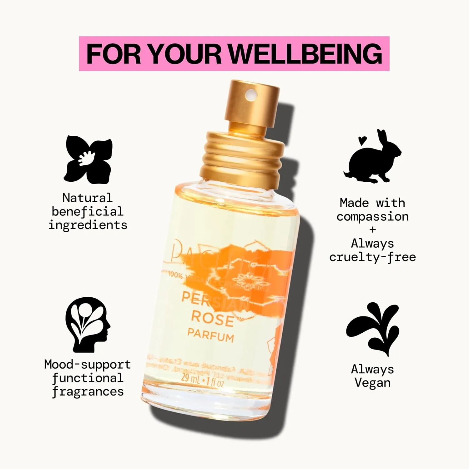 Pacifica Beauty, Persian Rose Clean Fragrance Spray Perfume, Made with Natural & Essential Oils, Fresh Rose Scent, Vegan   Cruelty Free, Phthalate-Free, Paraben-Free, Gifts for Her, 29 ml. 1 fl. oz