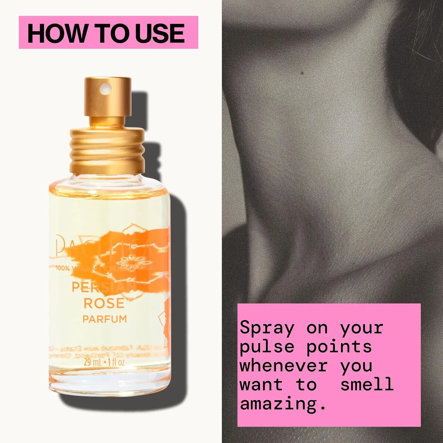 Pacifica Beauty, Persian Rose Clean Fragrance Spray Perfume, Made with Natural & Essential Oils, Fresh Rose Scent, Vegan   Cruelty Free, Phthalate-Free, Paraben-Free, Gifts for Her, 29 ml. 1 fl. oz