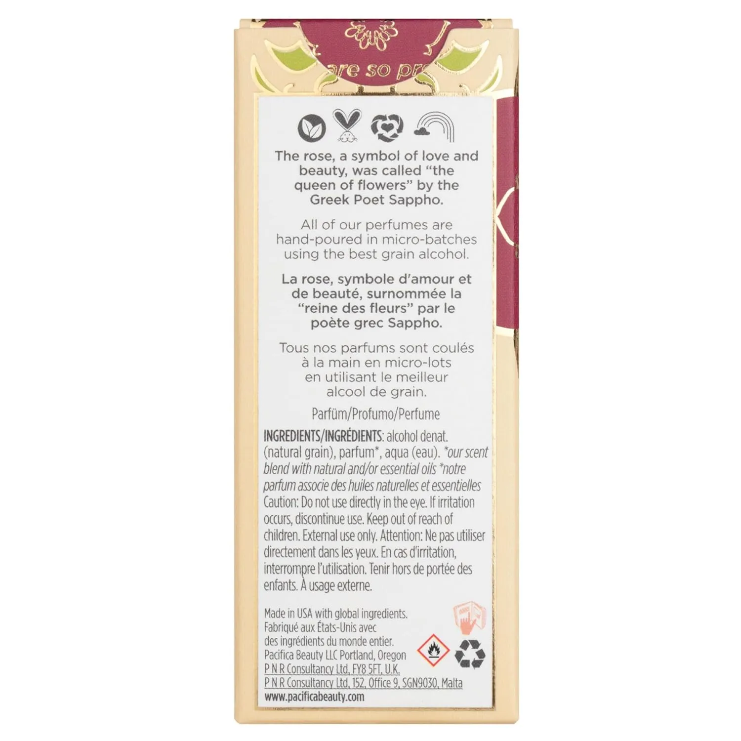 Pacifica Beauty, Persian Rose Clean Fragrance Spray Perfume, Made with Natural & Essential Oils, Fresh Rose Scent, Vegan   Cruelty Free, Phthalate-Free, Paraben-Free, Gifts for Her, 29 ml. 1 fl. oz