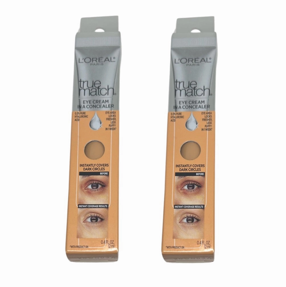 Pack of 2 L'Oreal Paris True Match Eye Cream In A Concealer, Medium w5-6