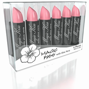 Pack of 6 Magic Kiss Color Changing Lipstick, Long Lasting Nutritious Lips Moisturizer Magic Temperature Color Change with Aloe Vera PH Listick Set MADE IN USA(Pink)