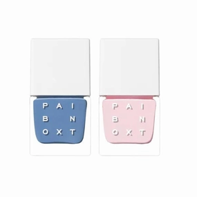 Paint Box Nail Lacquer | Blue & Pink Nail Polish Duo Pigmented Fast Drying & Chip Resistant Vibrant Salon Long Wear Sheer Soft Hint Quick Dry Vegan Manicure Pedicure (Like Rain & Like Blush)