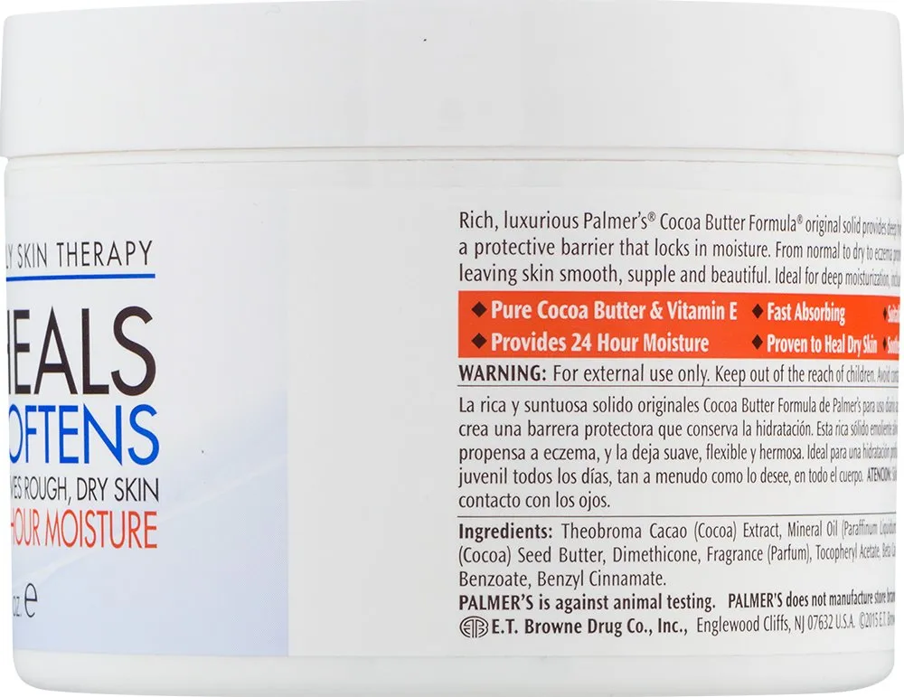 Palmer's Cocoa Butter Formula Daily Skin Therapy Solid Lotion, 7.5 Oz (Pack of 3) Intensive Body Moisturizer with Vitamin E for Extremely Dry & Eczema-Prone Skin, Helps Provide 48-Hour Deep Hydration