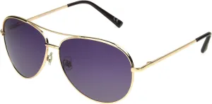 Panama Jack Women's Polarized Purple Gradient Aviator Sunglasses, Shiny Rose Gold, 58