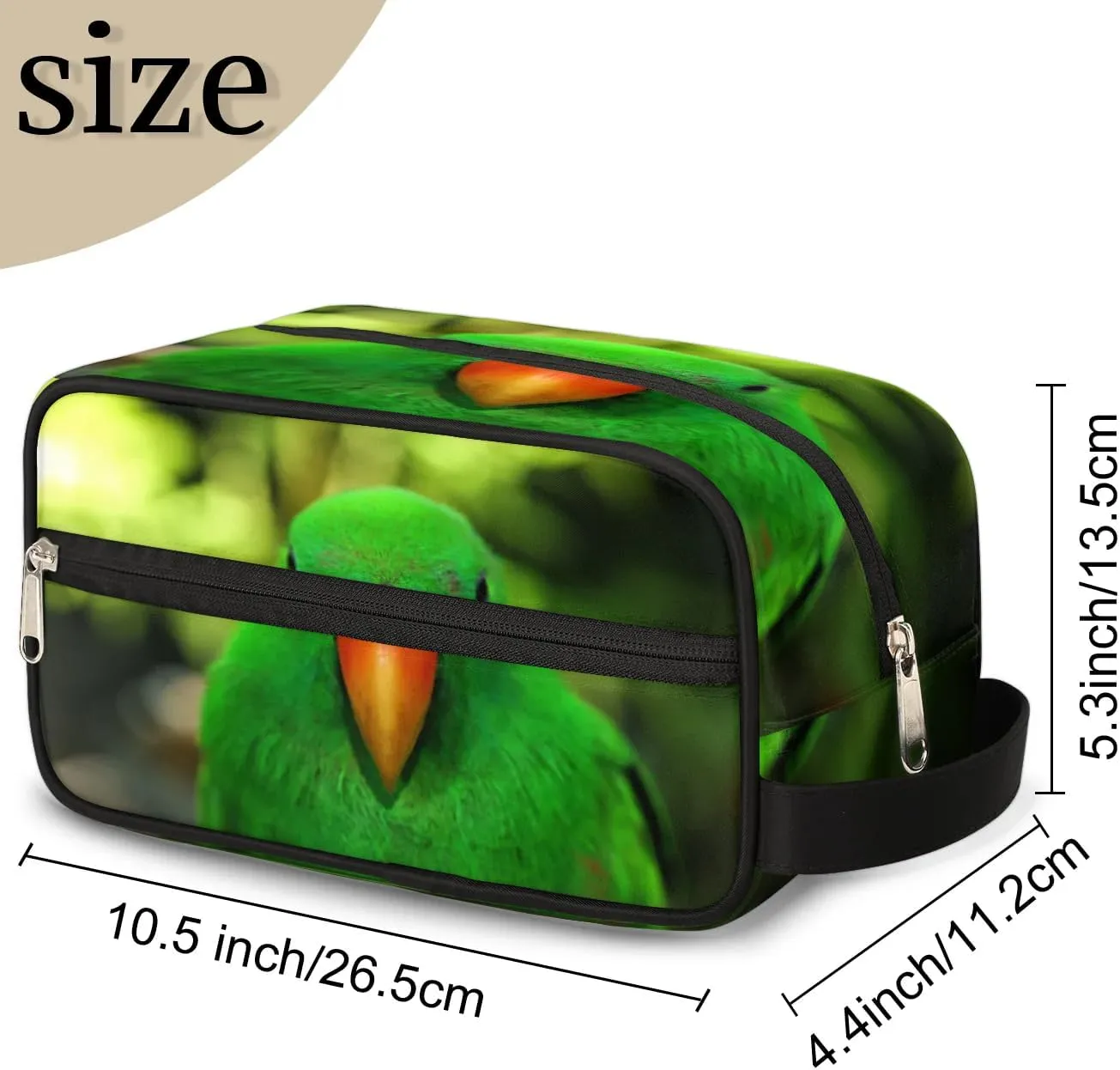 Parrot Travel Toiletry Bag for Women Men Small Cosmetic Makeup Organizer Water Resistant Shaving Bag Portable Make Up Bag Storage Bags with Handle