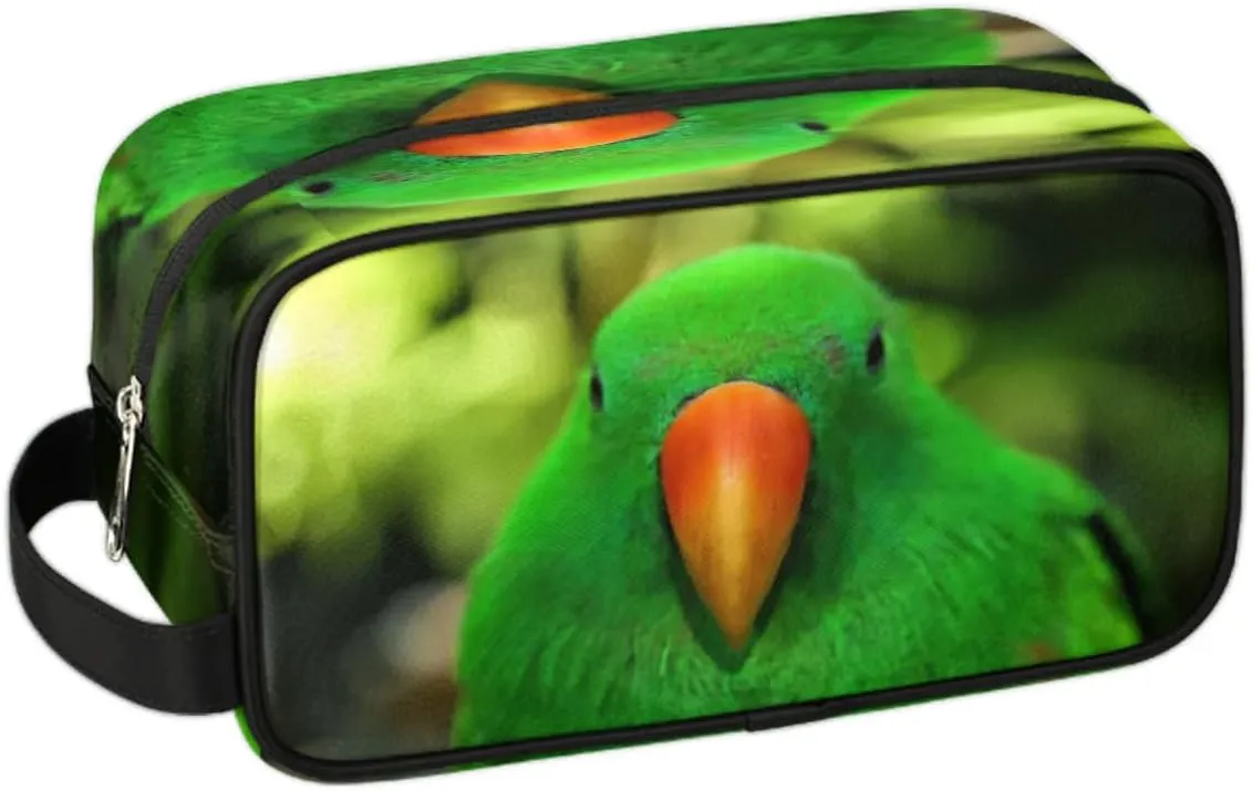 Parrot Travel Toiletry Bag for Women Men Small Cosmetic Makeup Organizer Water Resistant Shaving Bag Portable Make Up Bag Storage Bags with Handle