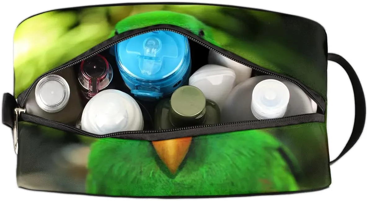 Parrot Travel Toiletry Bag for Women Men Small Cosmetic Makeup Organizer Water Resistant Shaving Bag Portable Make Up Bag Storage Bags with Handle