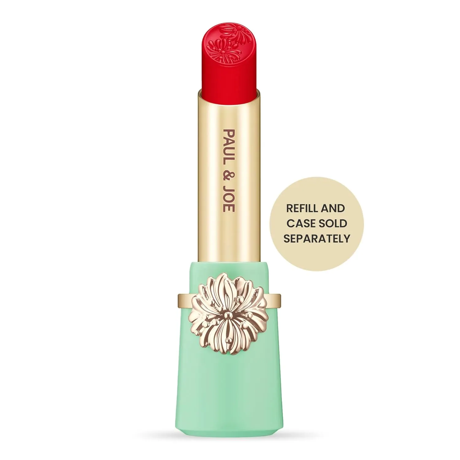 Paul & Joe Moisturizing Lipstick Refill Only, Case Sold Separately, Long Lasting Lipstick for Highly-Pigmented Lip Color, 07 Arrosoir Rouge - Vivid Reddish-Orange Lip Stick, 0.10 oz