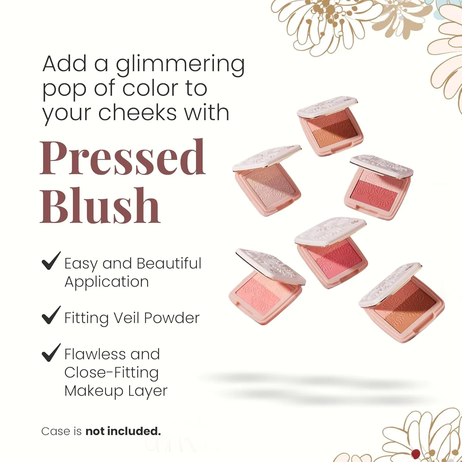Paul & Joe Pressed Blush Palette Refill Only, Case Sold Separately, Oil-Absorbing Blush Powder, Bi-Color Face Blushes with Fitting Veil Powder, Peach Orange and Pink, 04 Petite Betise, 0.17 oz