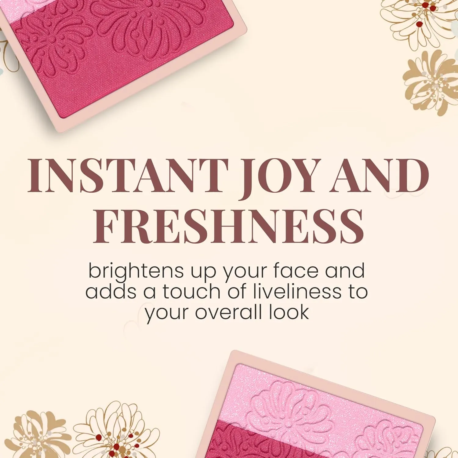 Paul & Joe Pressed Blush Palette Refill Only, Case Sold Separately, Oil-Absorbing Blush Powder, Bi-Color Face Blushes with Fitting Veil Powder, Pink and Rose, 07 Compote De Cerises, 0.17 oz