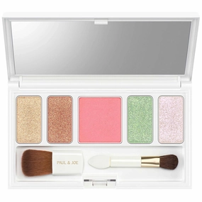 PAUL & JOE Makeup Eyeshadow Palette - Summer Collection - Limited Edition - Original Case Logo with Gipsy’s Face - Includes Four Eye Colors and One Blush Color - 001 Friend - 0.63 oz