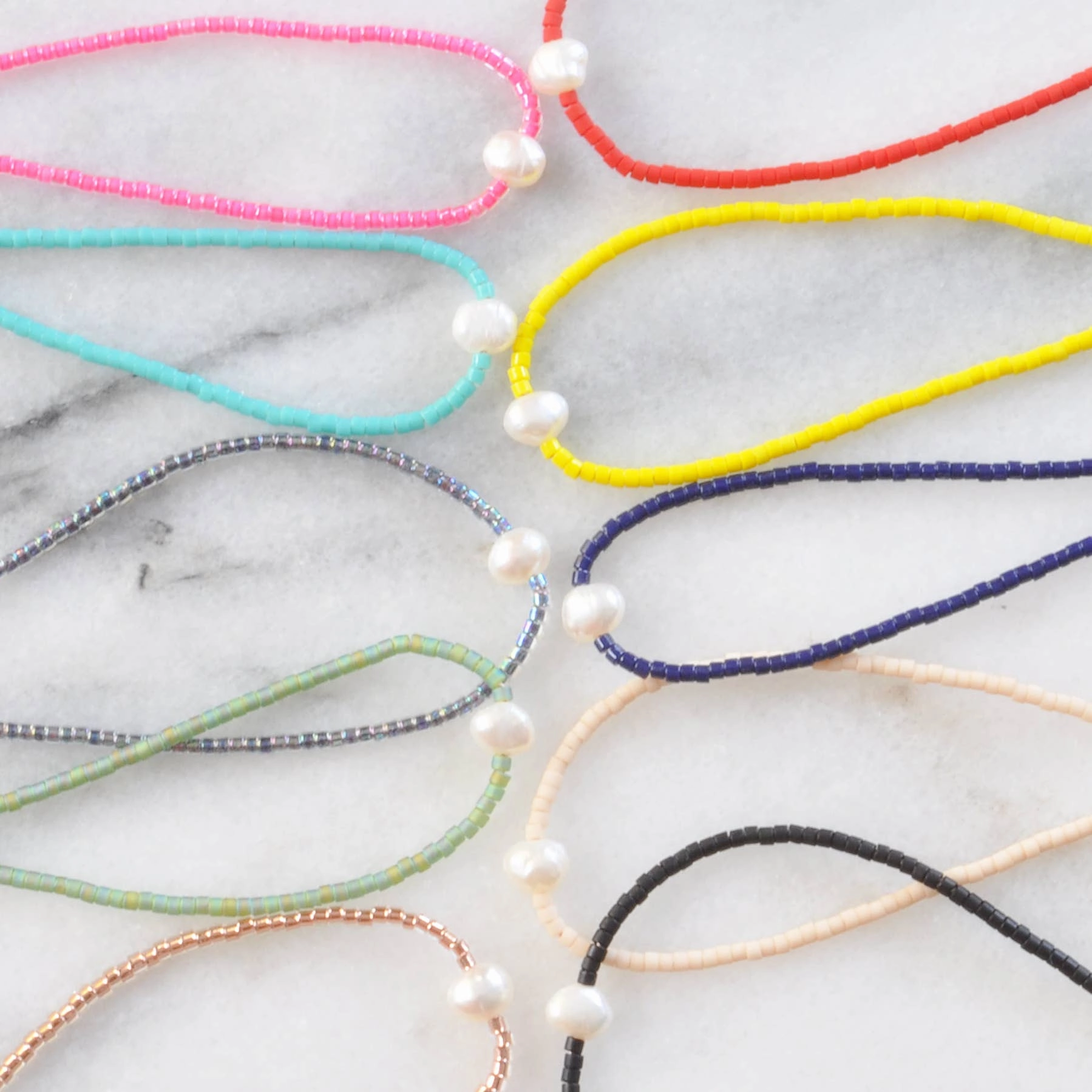 Pearl Accent Beaded String Bracelets