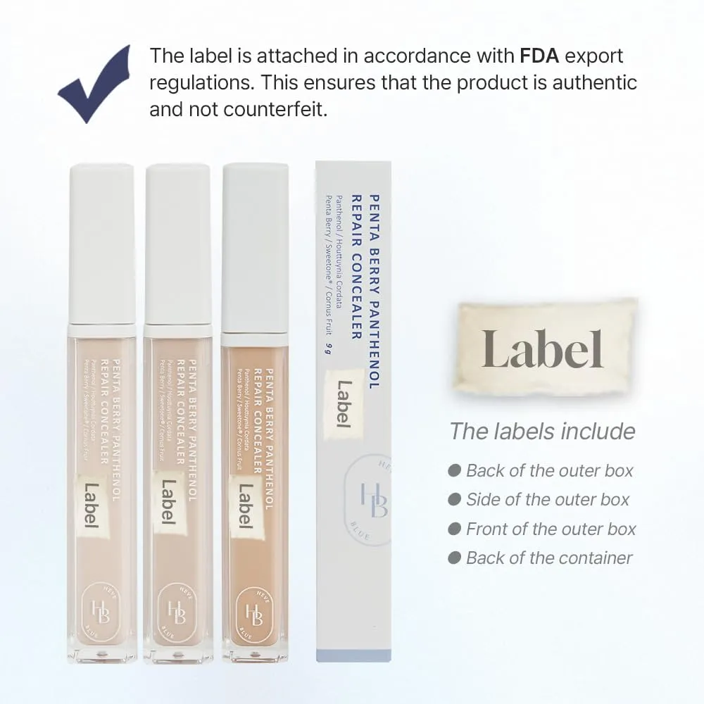 Penta Berry Panthenol Repair Concealer 17-21 VANILLA - Lightweight, Full Coverage Dark Circles, Acne&Blemishes, Vegan, Sensitive Skin, Korean Makeup, Non-clogging Pores