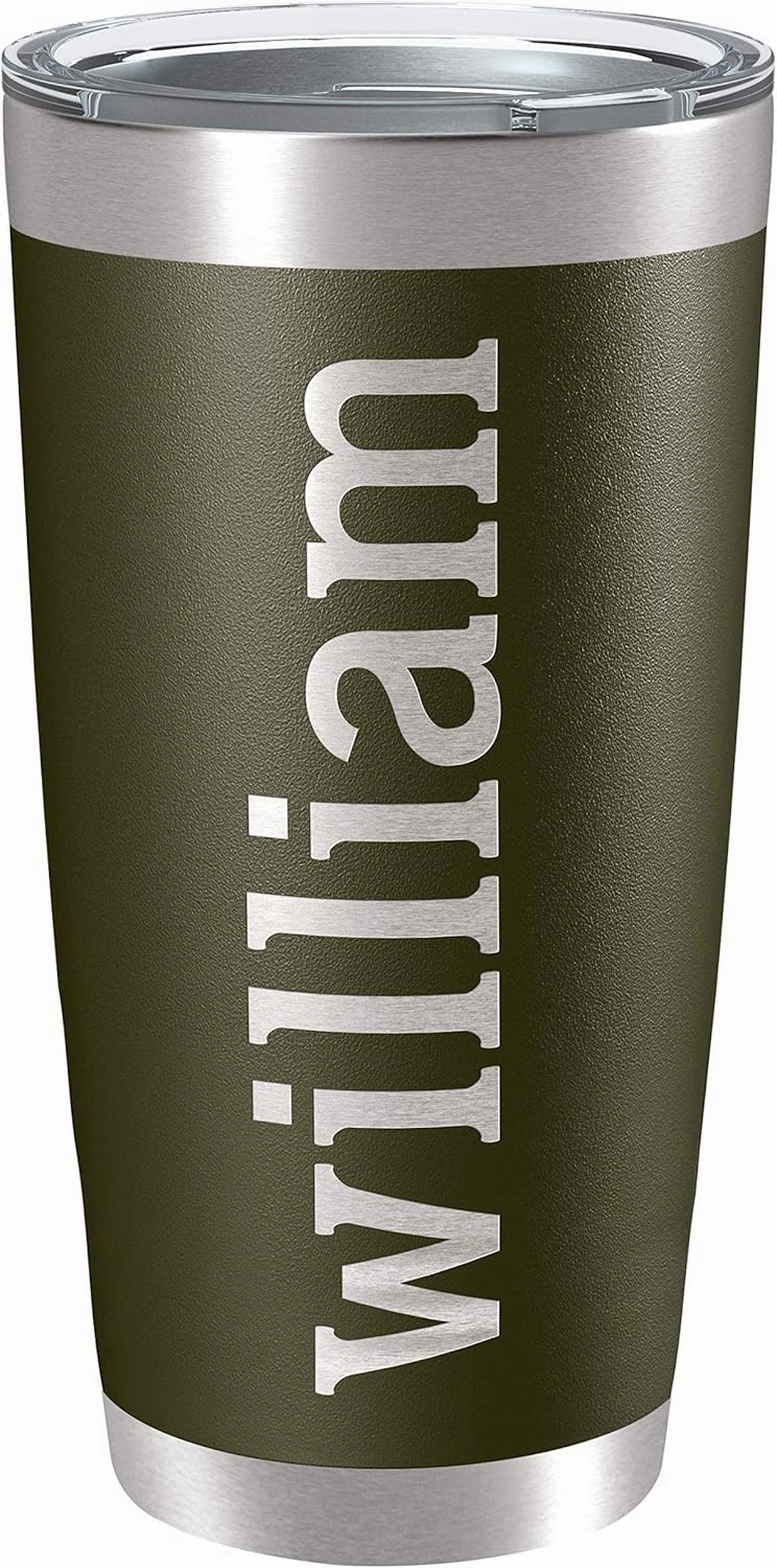 Personalized Tumblers, Stainless Steel 20 oz Tumbler w/Lid |13 Different Designs| Personalized Cups Double Walled Insulated Coffee Cup for Travel, Work, Gym, Fitness | Hot and Cold Drink Use - Army