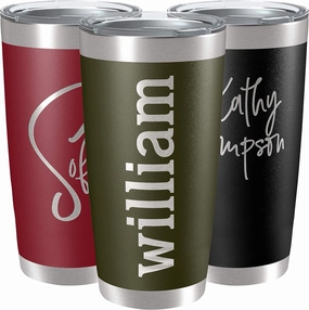 Personalized Tumblers, Stainless Steel 20 oz Tumbler w/Lid |13 Different Designs| Personalized Cups Double Walled Insulated Coffee Cup for Travel, Work, Gym, Fitness | Hot and Cold Drink Use - Army