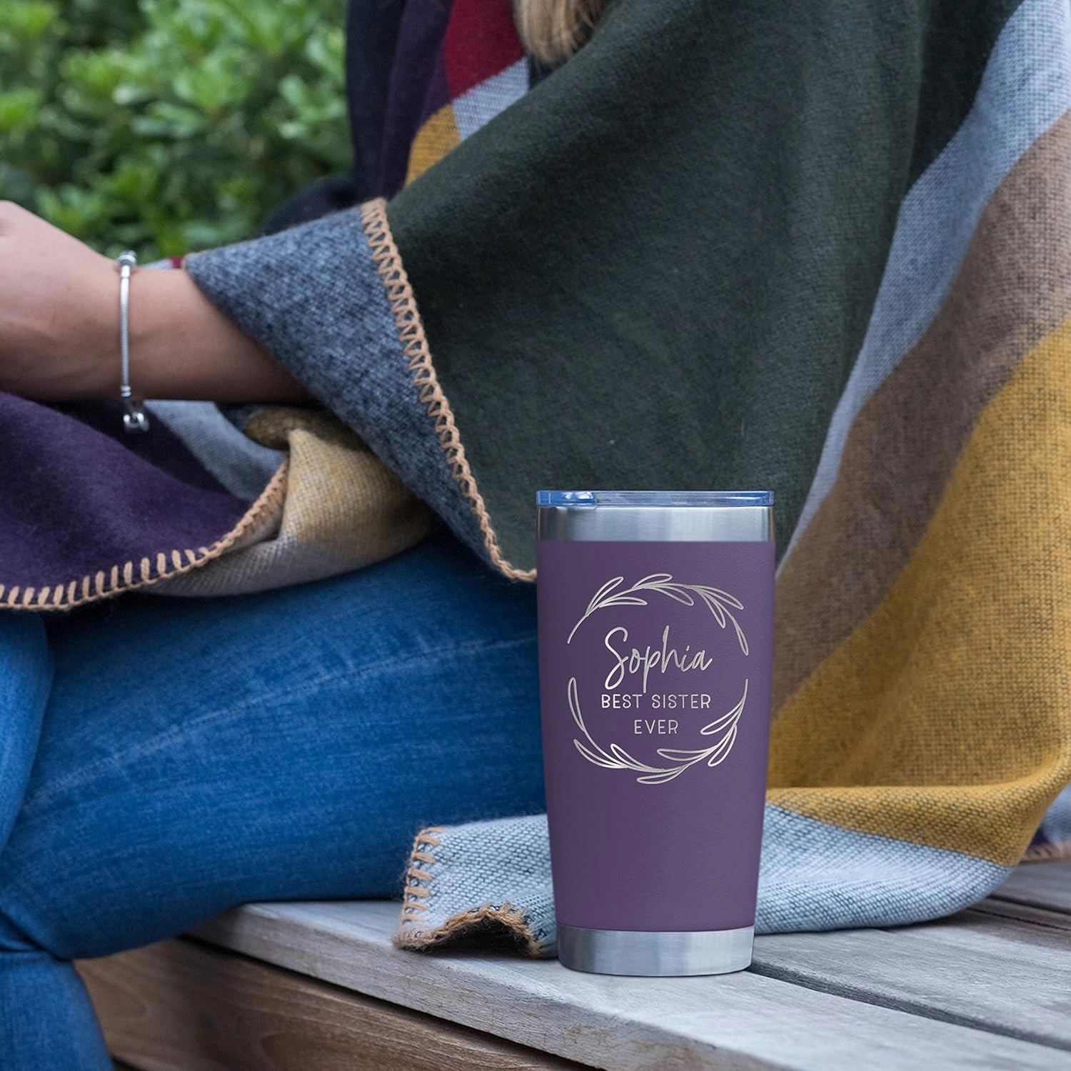 Personalized Tumblers, Stainless Steel 20 oz Tumbler w/Lid | 13 Designs | Personalized Cups Double Walled Insulated Coffee Cup for Travel, Work, Gym, Fitness | Hot and Cold Drink - Rose Gold