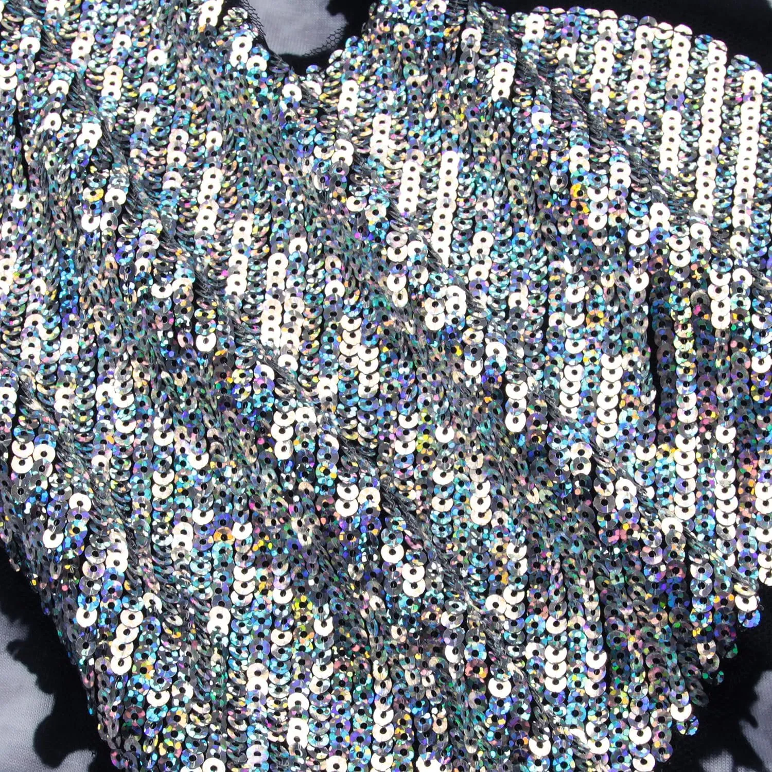 PESION Womens Short Sleeve T-Shirt Sequined Tops O-Neck Funny Graphic Tees Blouse