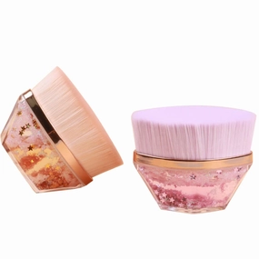 Petal-Shaped Foundation Brush, Magic Foundation Makeup Brush, Suitable for Mixed Liquid, Cream or Flawless Powder Cosmetics, Multifunctional Makeup Brush Pack of 2 (Champagne  pink)