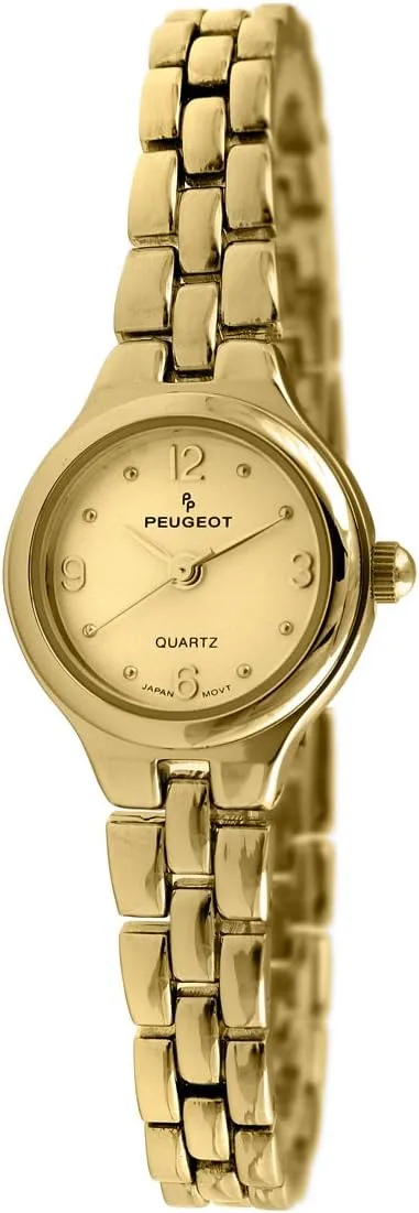 Peugeot Women's 14K Gold Plated Petite Wrist Watch with Link Bracelet