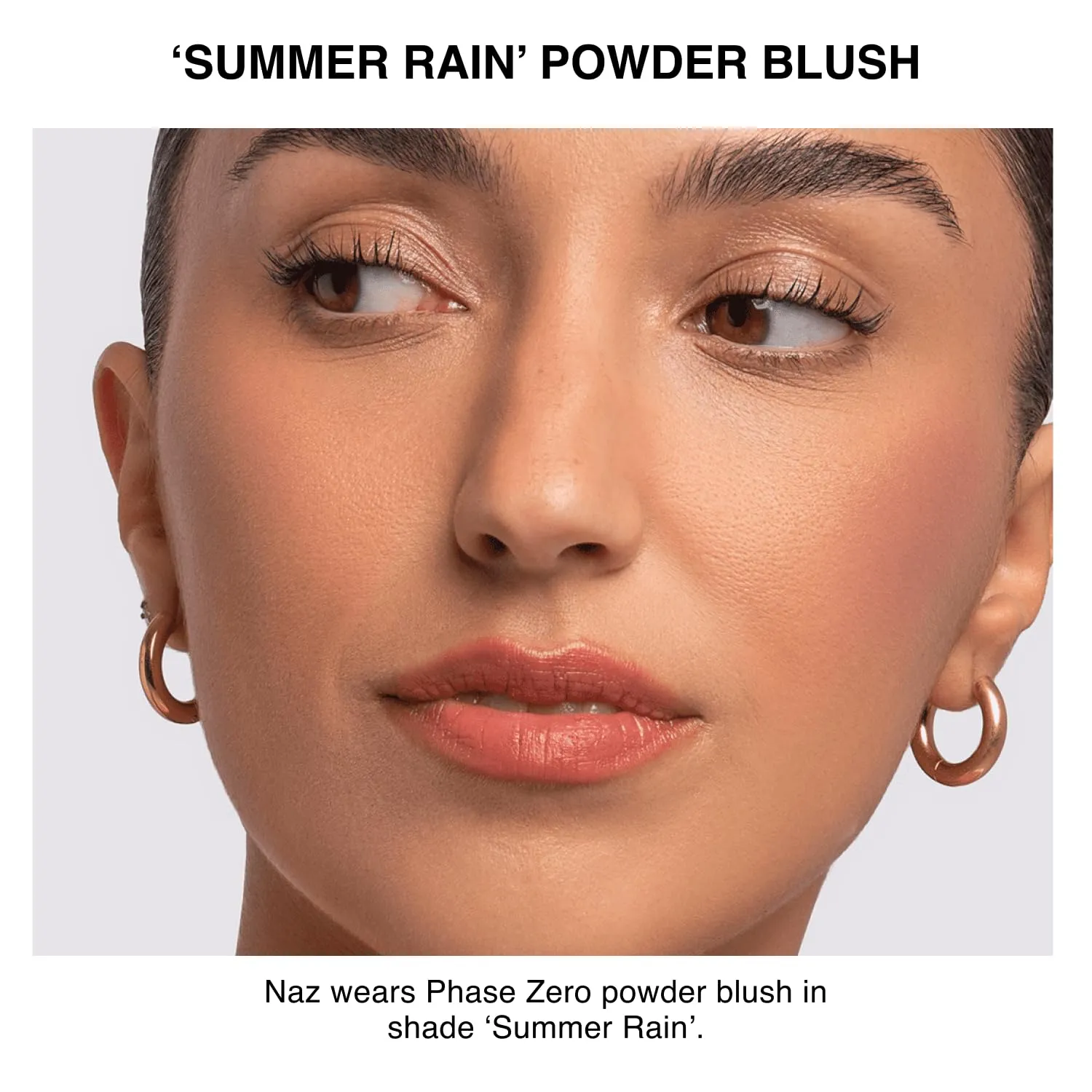 Phase Zero Makeup Powder Blush for cheeks | "Summer Rain" | 4g / 0.141oz | Cruelty-Free, Vegan, Clean Beauty | Buildable & Blendable for Natural, Healthy Glow | Coral, Peach & Golden Hues