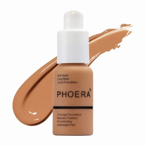PHOERA Foundation Concealer Makeup Full Coverage Matte Brighten Long Lasting UK (108 TAN)