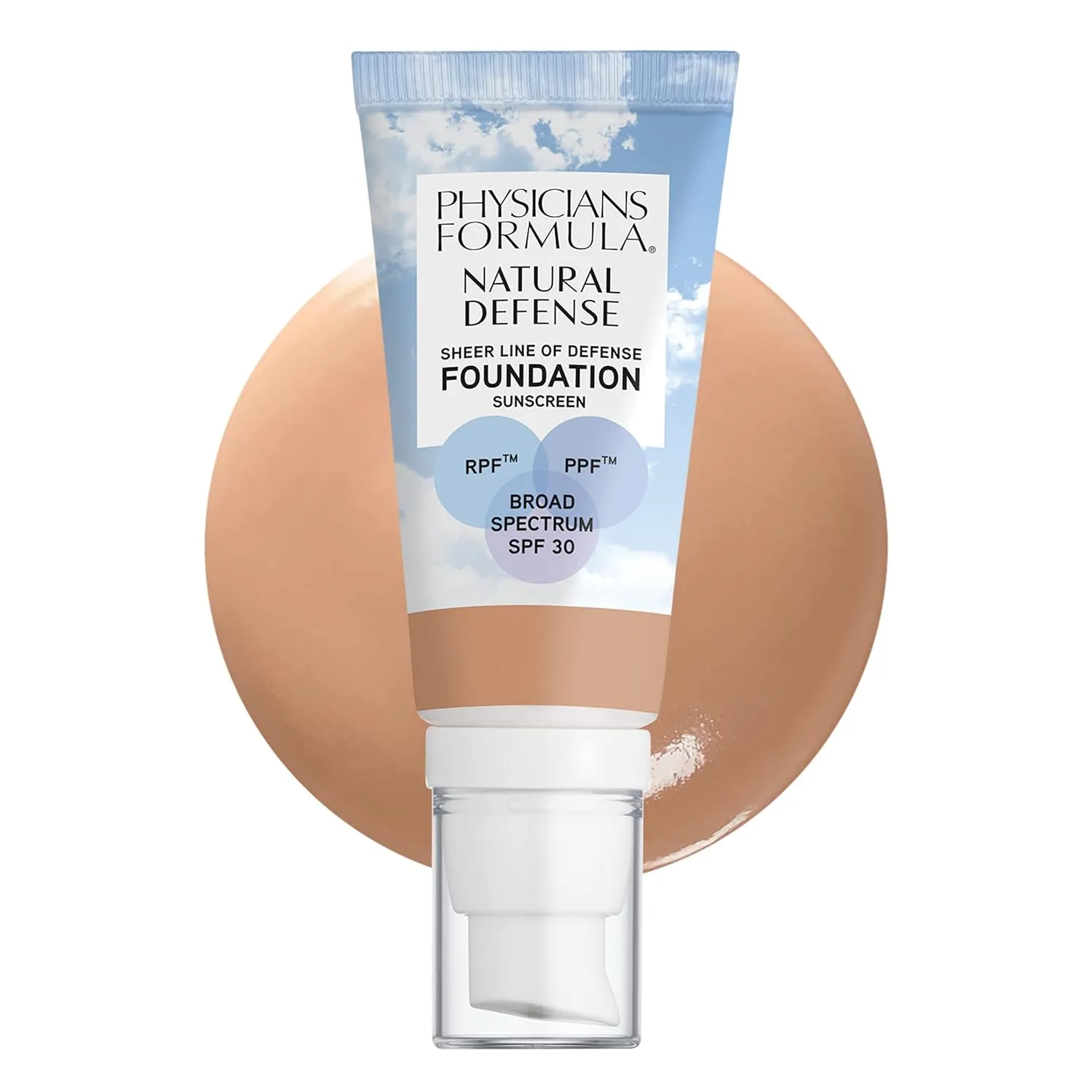 Physicians Formula Natural Defense Sheer Line of Defense Foundation, Light, SPF 30, Tinted Sunscreen