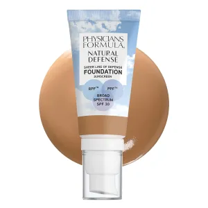 Physicians Formula Natural Defense Sheer Line of Defense Foundation SPF 30 Medium | Dermatologist Tested, Clinicially Tested