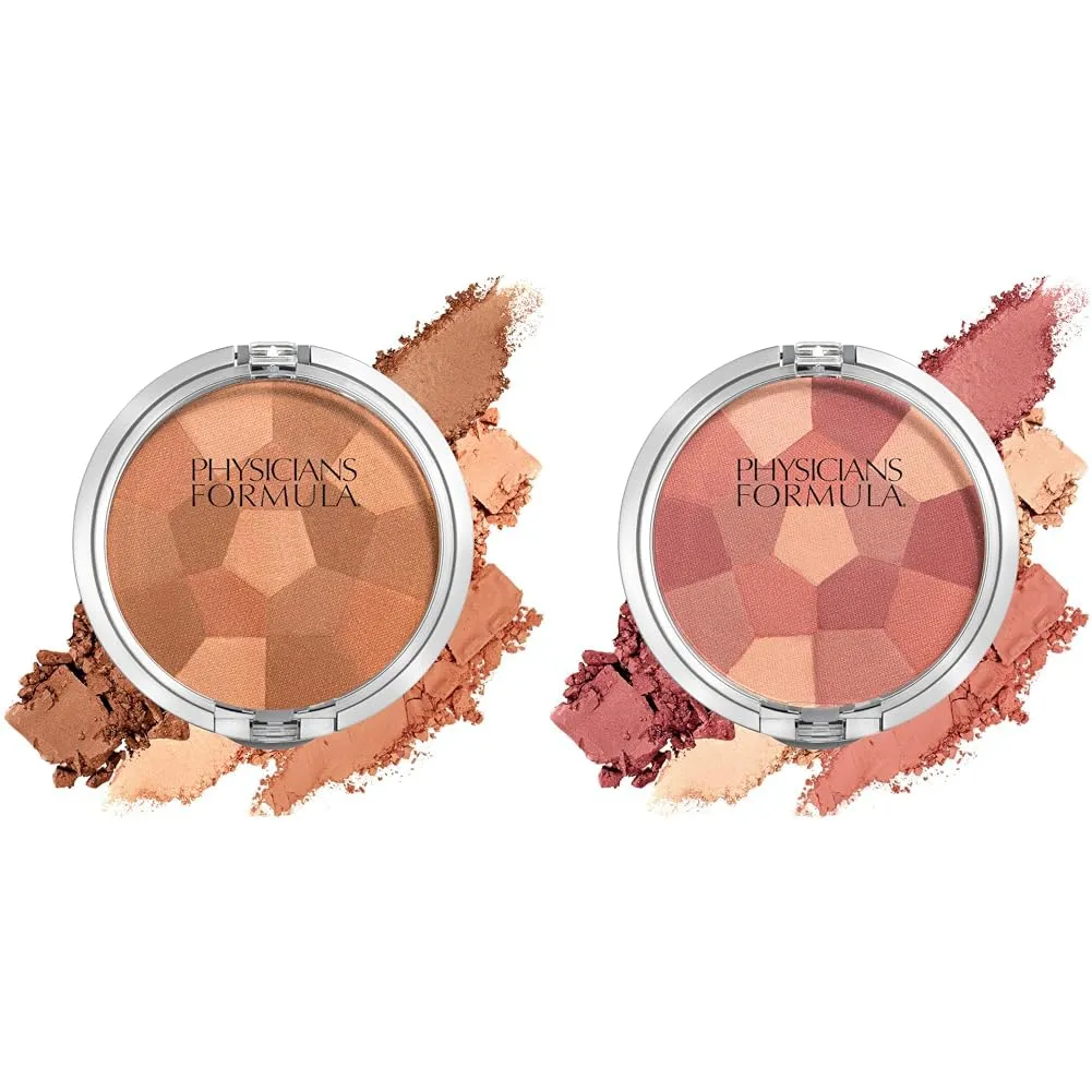 Physicians Formula Powder Palette Multi-Colored Blush Powder Blushing Natural & Rose, Dermatologist Tested