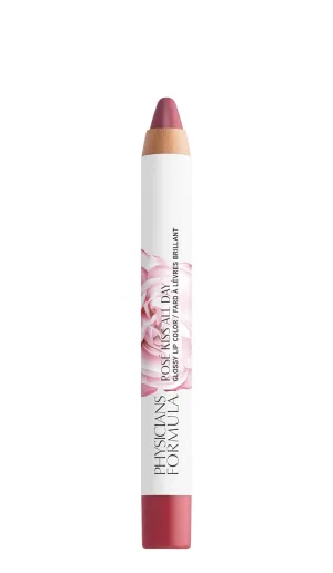 Physicians Formula Rosé Kiss All Day Glossy Lipstick Lip Color Makeup, Red Blush Blushing Mauve, Dermatologist Approved, Rose Water, Antioxidant-Rich, Vitamin C, Non-drying (Pack of 2)