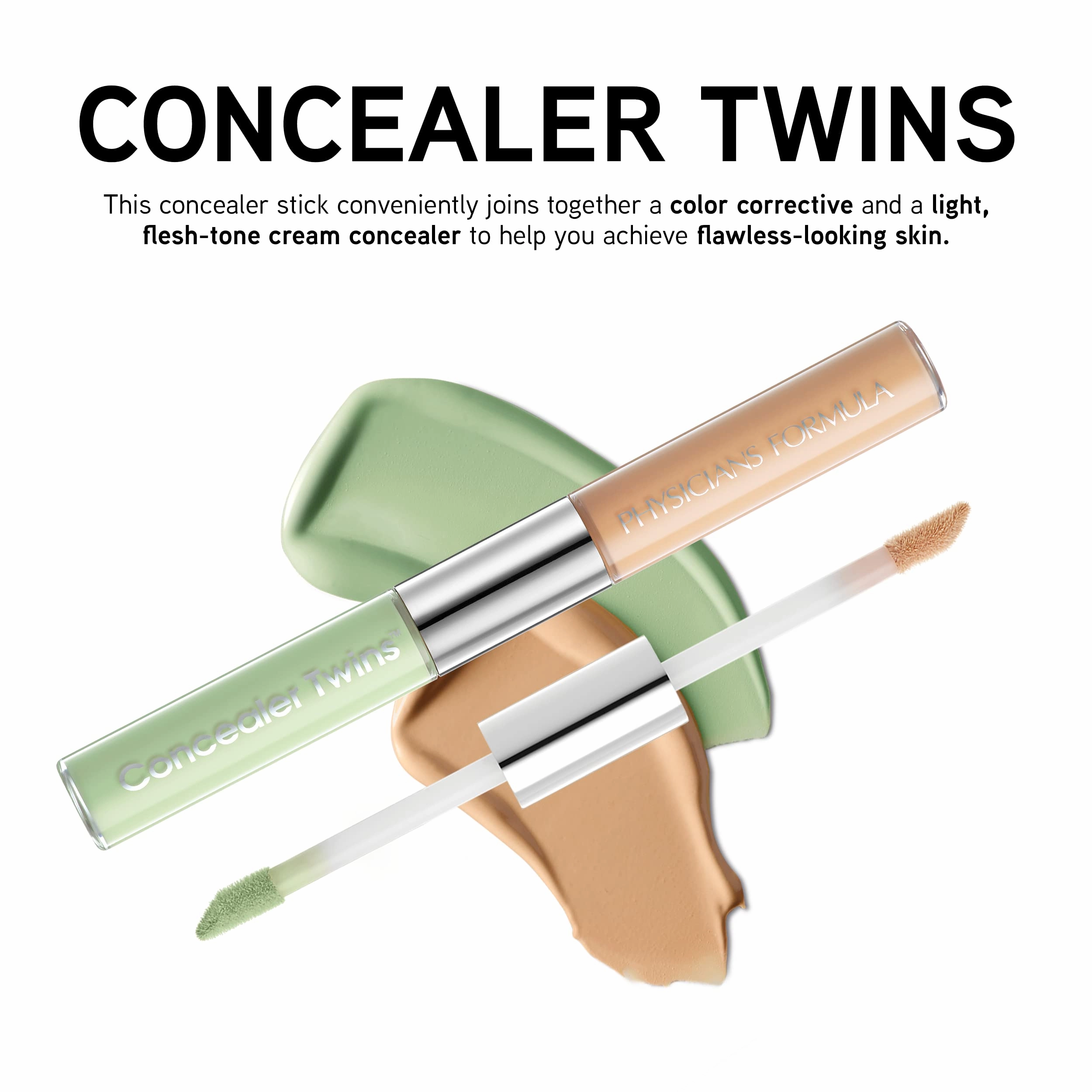 Physicians Formula Cream Dual-Ended Concealer Stick Green/Light, Neutralizing, Dark Circles, Scars, Blemishes, Eyes
