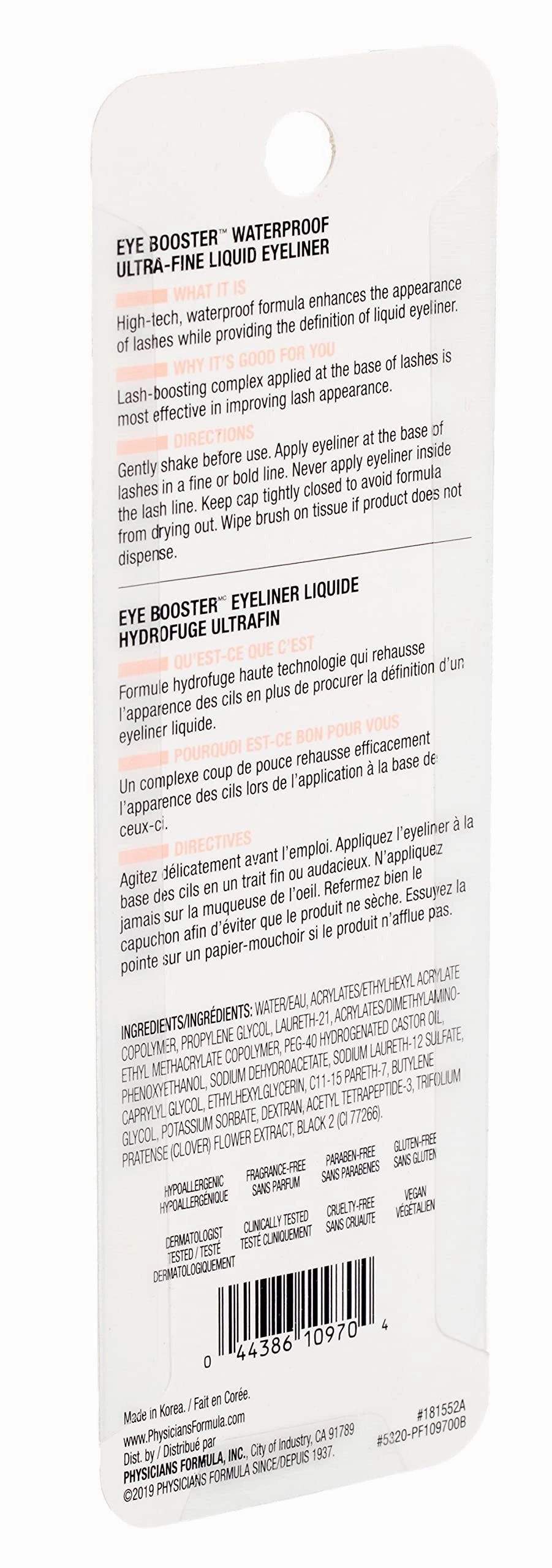 Physicians Formula Eye Booster, Lash-Enhancing 2-in-1 Eyeliner Serum, Dermatologist Approved, Hypoallergenic, Cruelty-Free & Vegan - Deep Brown