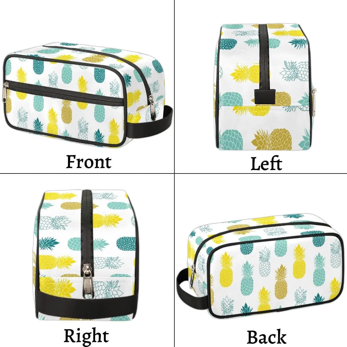 Pineapples Travel Toiletry Bag for Women Men Small Cosmetic Makeup Organizer Water Resistant Shaving Bag Portable Make Up Bag Storage Bags with Handle