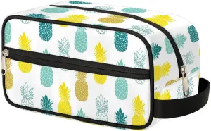 Pineapples Travel Toiletry Bag for Women Men Small Cosmetic Makeup Organizer Water Resistant Shaving Bag Portable Make Up Bag Storage Bags with Handle