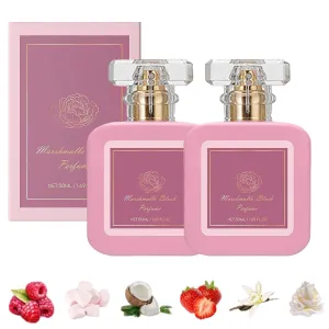 Pink Blush Shams Al Emarat Khususi Eau De Parfum Spray, Strawberry Candy Marshmallow Perfume for Women, Fresh, Sweet (2pcs)