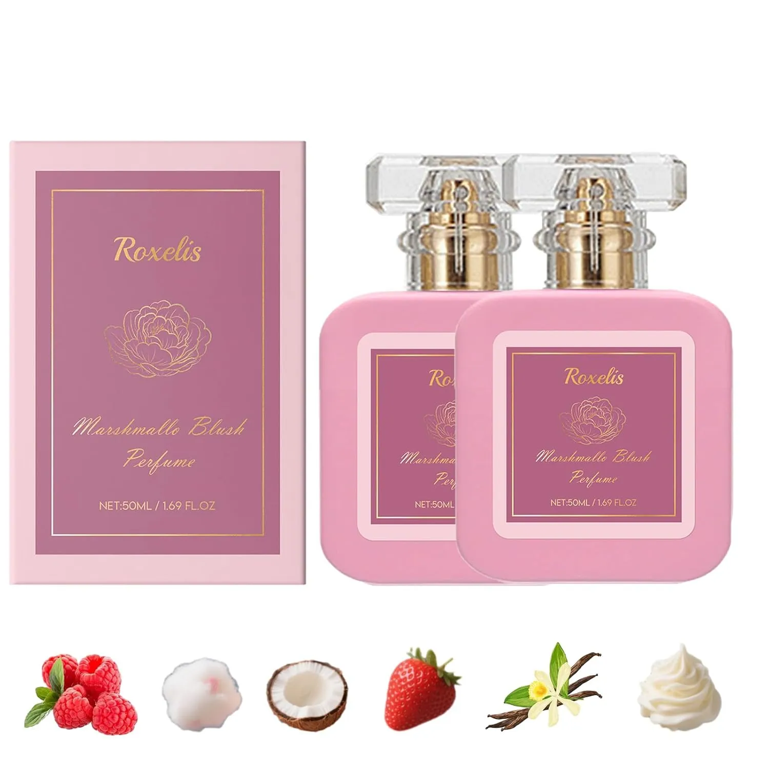 Pink Blush Shams Al Emarat Khususi Eau De Parfum Spray, Strawberry Candy Sweet Perfume Spray, Fresh, Sweet, Mixed Fragrance (2pcs)