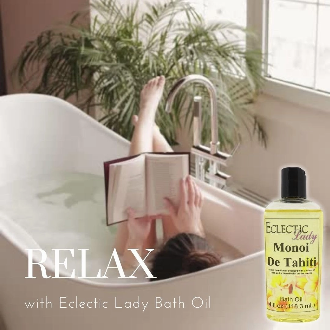 Pink Champagne Bath Oil by Eclectic Lady - Scented Bath Oil - Relaxing & Moisturizing Bathing Oil - Fragrance Body Oil For Dry & Rough Sensitive Skin - Body Daily Nourishing Shower Oil (4 oz)