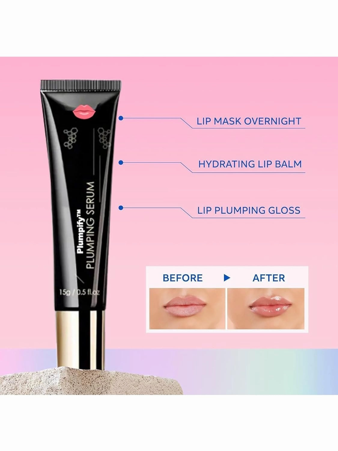 Plumpify Lip Boosting Serum, Hydrating Moisturizing Lip Oil, Hydrating Lip Gloss Set for Dry Lips (1pc)