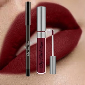 Premium Long Lasting Matte Liquid Lipstick and Liner Lip Kit Set | Burgundy Wine | Wine Not?