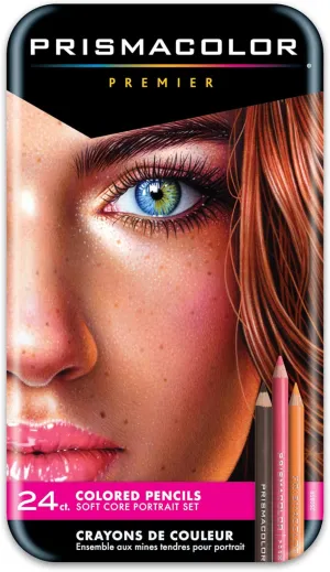 Prismacolor Premier Colored Pencils, Portrait Set, Soft Core, Adult Coloring, 24 Pack