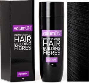 Professional Hair Building Fibres- Hair Loss Concealer- COTTON- BLACK 28g- Get Upto 30 Uses