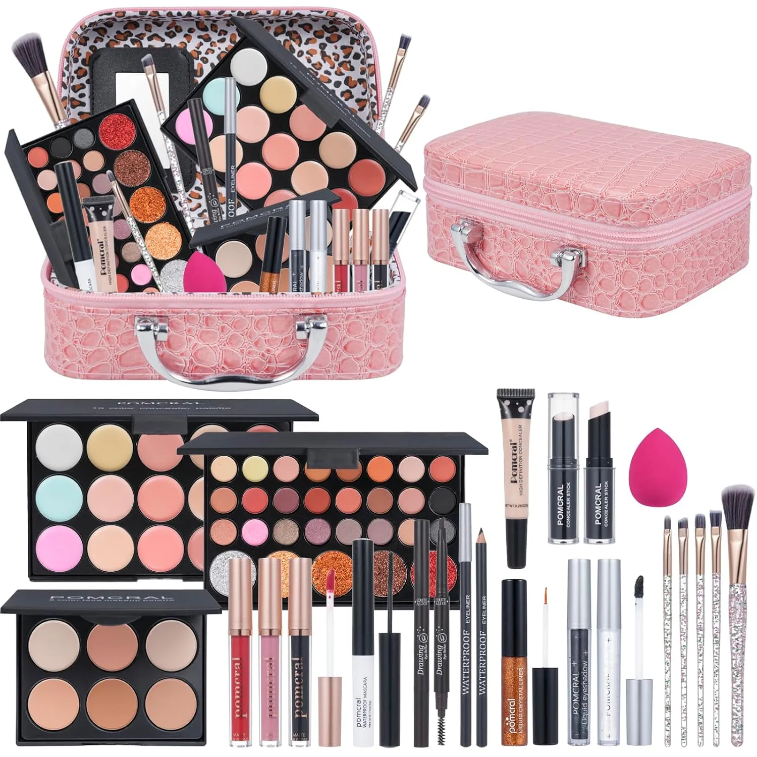 Professional Makeup Kit,Makeup kit For Girls, Makeup Set For Women Eyeshadow Palettes, Lip Colors, Makeup brush set,Makeup bag (Pink)