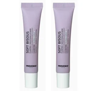 Provence Beauty Soft Bisous Plumping   Smoothing Lip Mask – Anytime Hydration For Visibly Plumper Lips – Lip Mask Overnight Treatment – Deeply Moisturizing and Nourishing (Pack of 2)