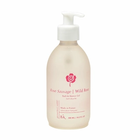 Provence Sante Cleansing Bath & Shower Gel - Moisturizing Almond Oil Body Wash for Dry Skin - Nourishing Floral Wild Rose Scent - Made in France - 10.2 Oz