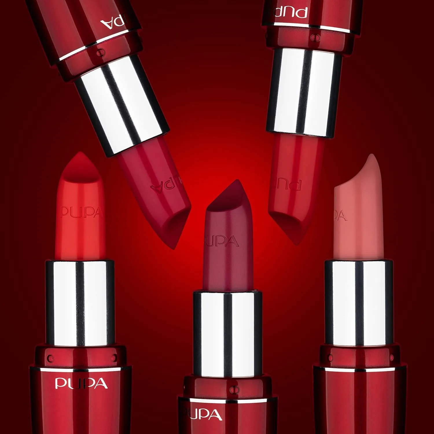 Pupa Milano Pupa Volume - Plumping, Hydrating, Cream Formula Lipsticks - Lasting Color That Stays On Lips All Day Long - Lustrous, Flattering Shades For All Complexions - 401 Red Passion - 0.123 Oz