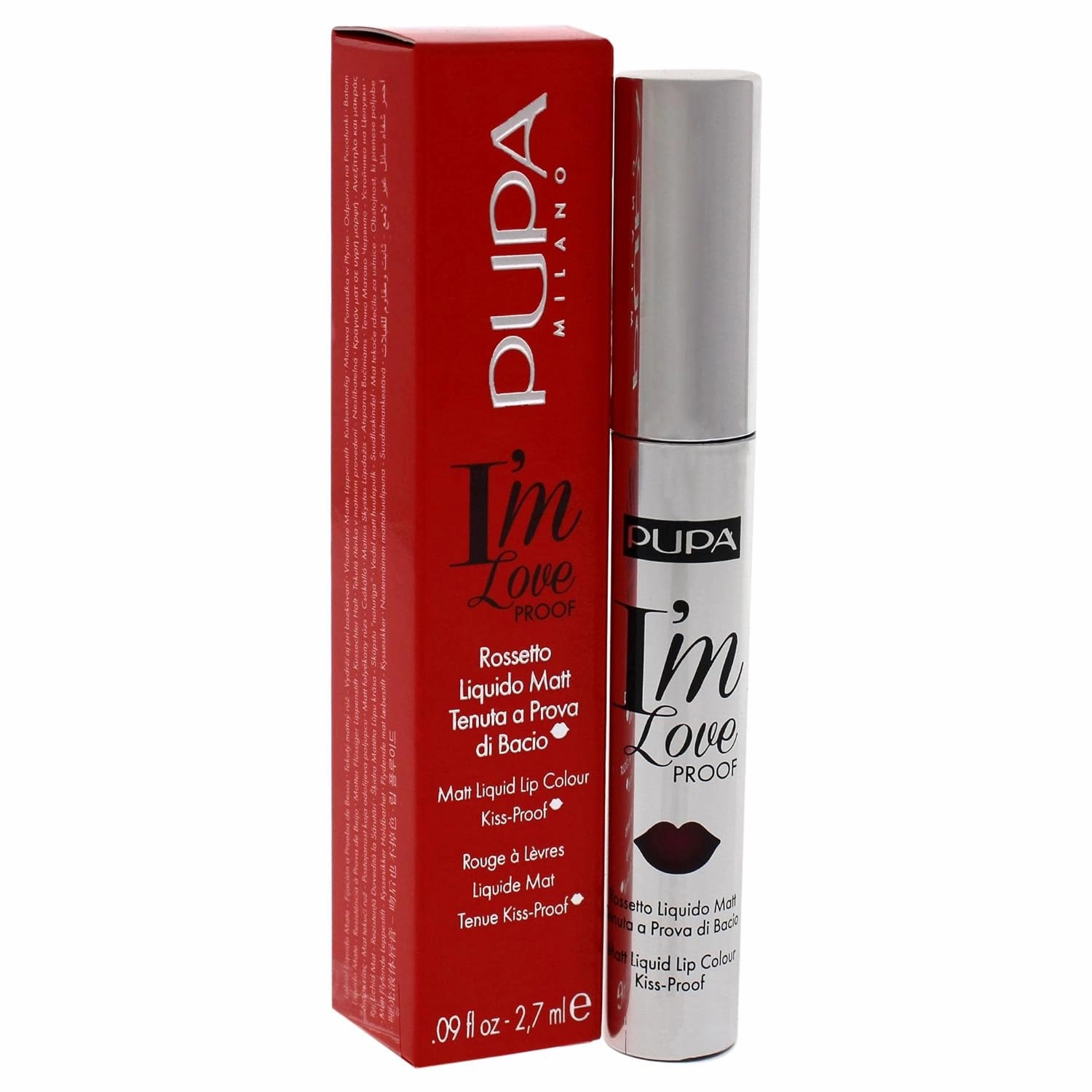 Pupa Milano I Am Love Proof Matt Liquid Lip Color - 012 Burgundy Red for Women - 0.09 oz Lipstick