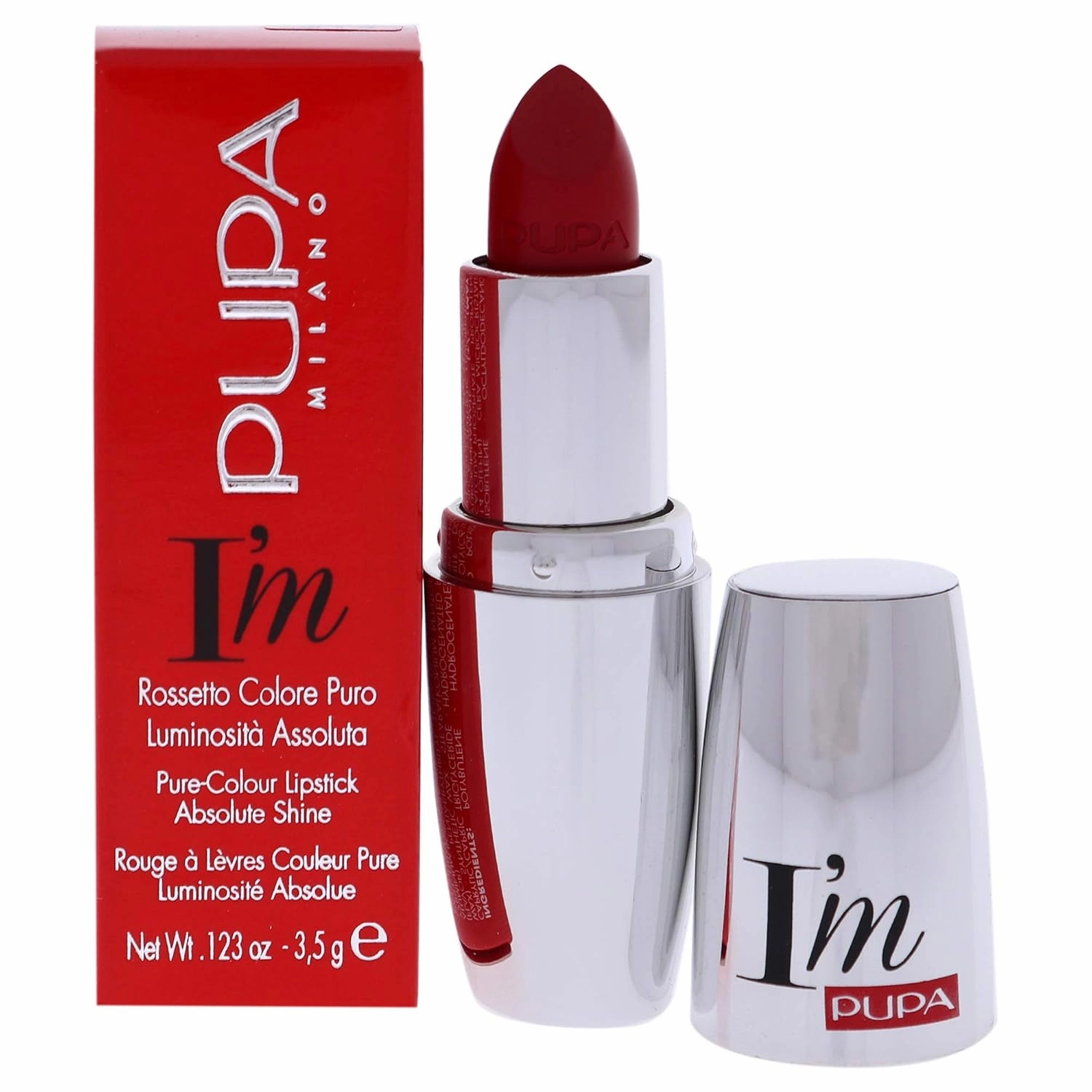 Pupa Milano I Am Pure-Colour Lipstick - 314 True Red for Women - 0.123 oz Lipstick