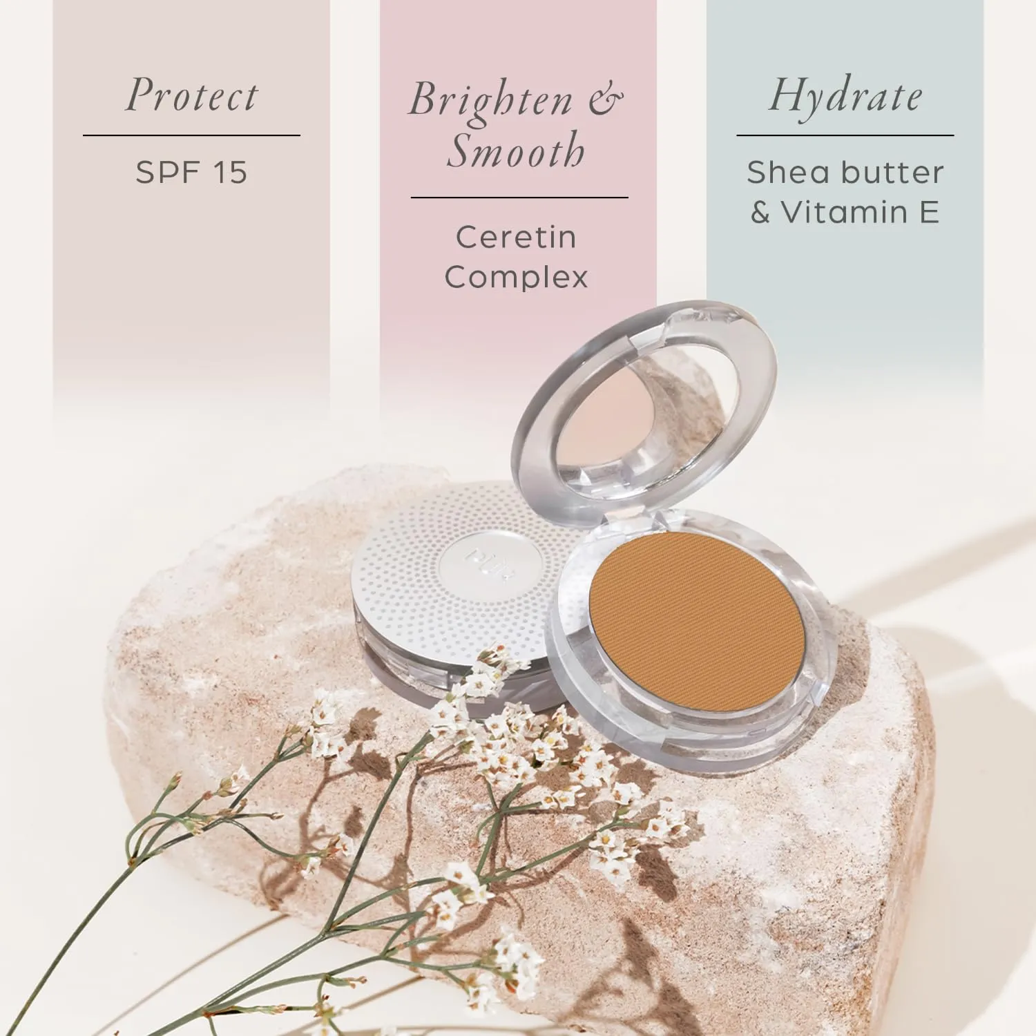 PUR Beauty 4-in-1 Pressed Mineral Makeup Powder Foundation with SPF 15 - Concealer & Finishing Compact Pressed Powder for Face - Buildable Medium to Full Coverage Foundation Powder
