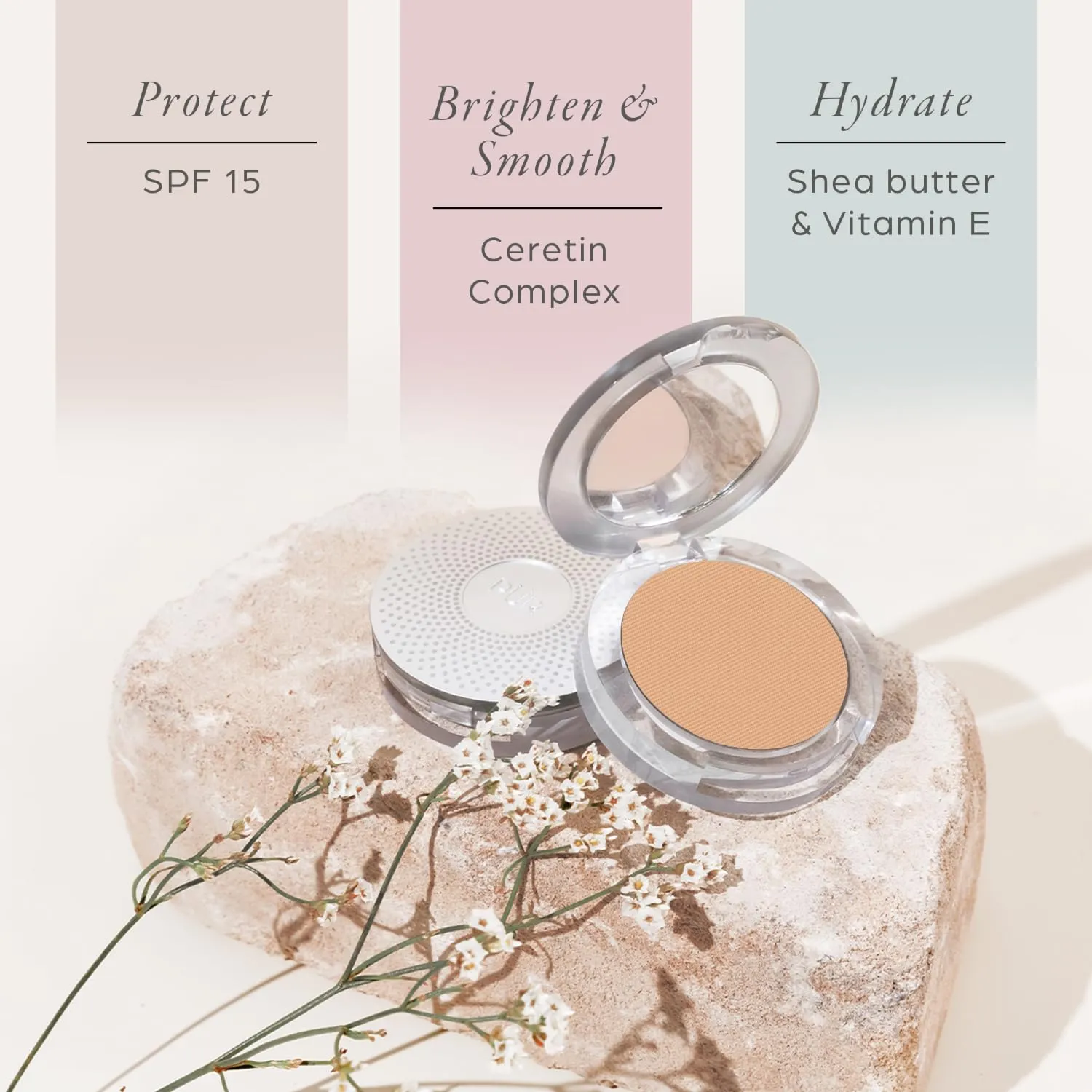 PUR Beauty 4-in-1 Pressed Mineral Makeup Powder Foundation with SPF 15 - Concealer & Finishing Compact Pressed Powder for Face - Buildable Medium to Full Coverage Foundation Powder