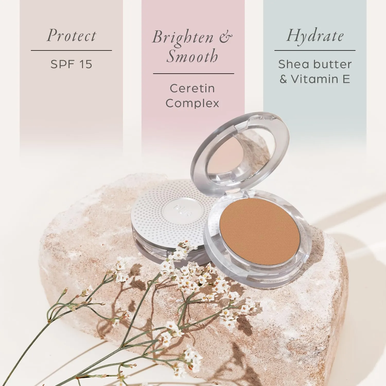 PUR Beauty 4-in-1 Pressed Mineral Makeup Powder Foundation with SPF 15 - Concealer & Finishing Compact Pressed Powder for Face - Buildable Medium to Full Coverage Foundation Powder